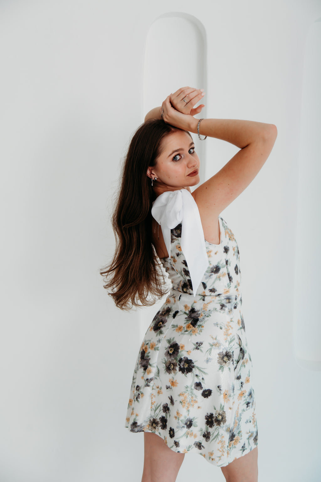 Ophelia Dress (Navy and White)