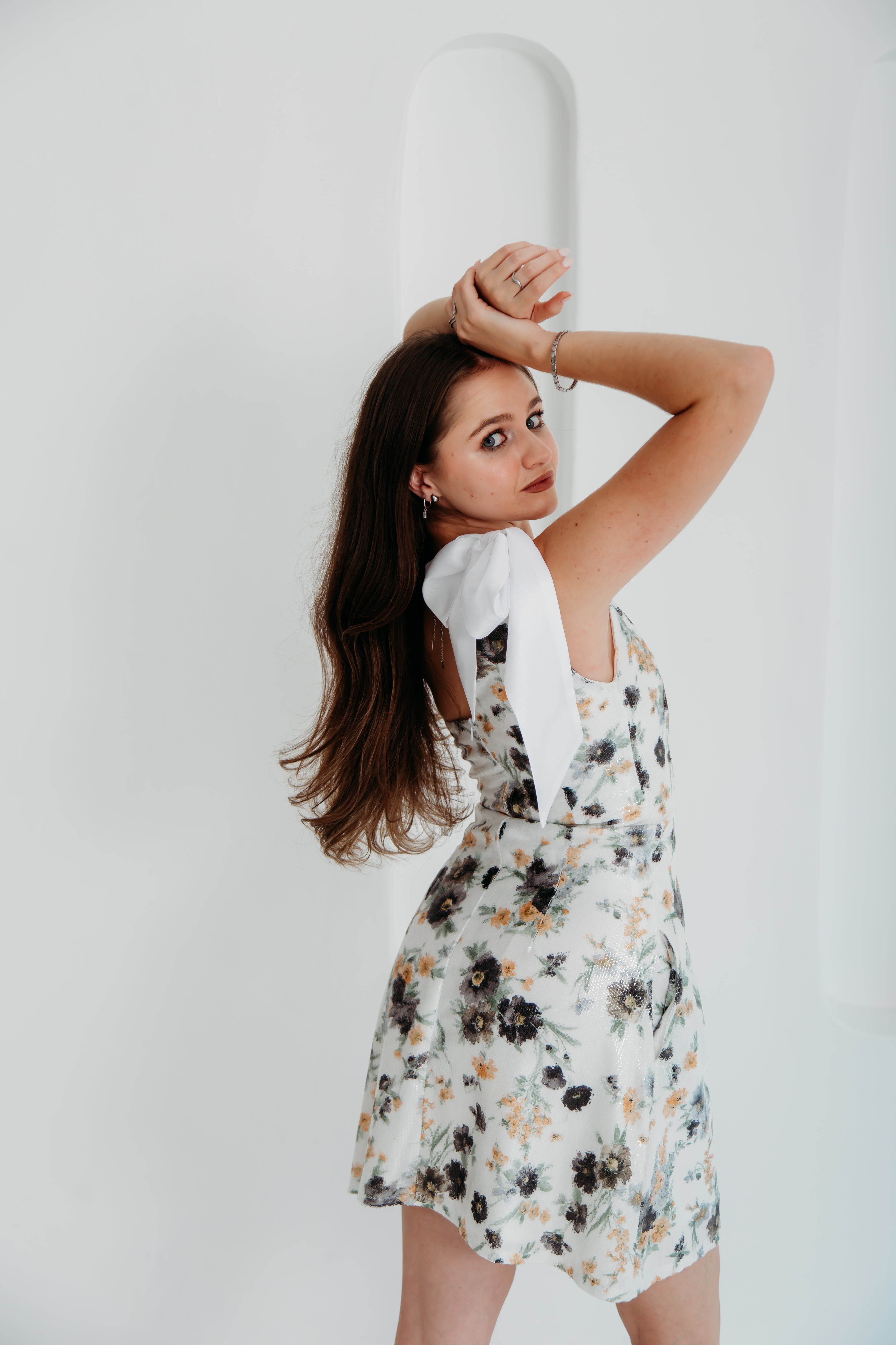 Ophelia Dress (Navy and White)