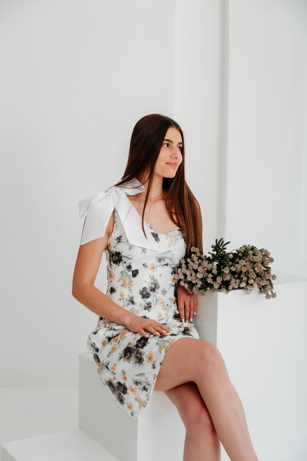 Ophelia Dress (Navy and White)