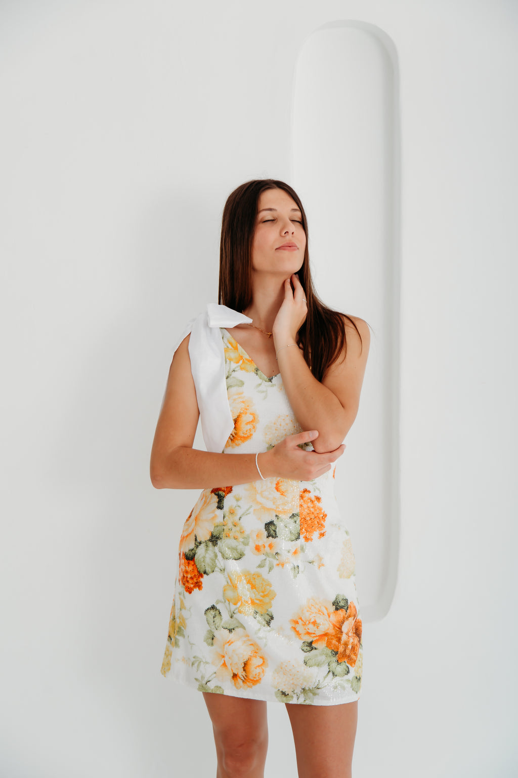 Ophelia Dress (Orange, Green and White)